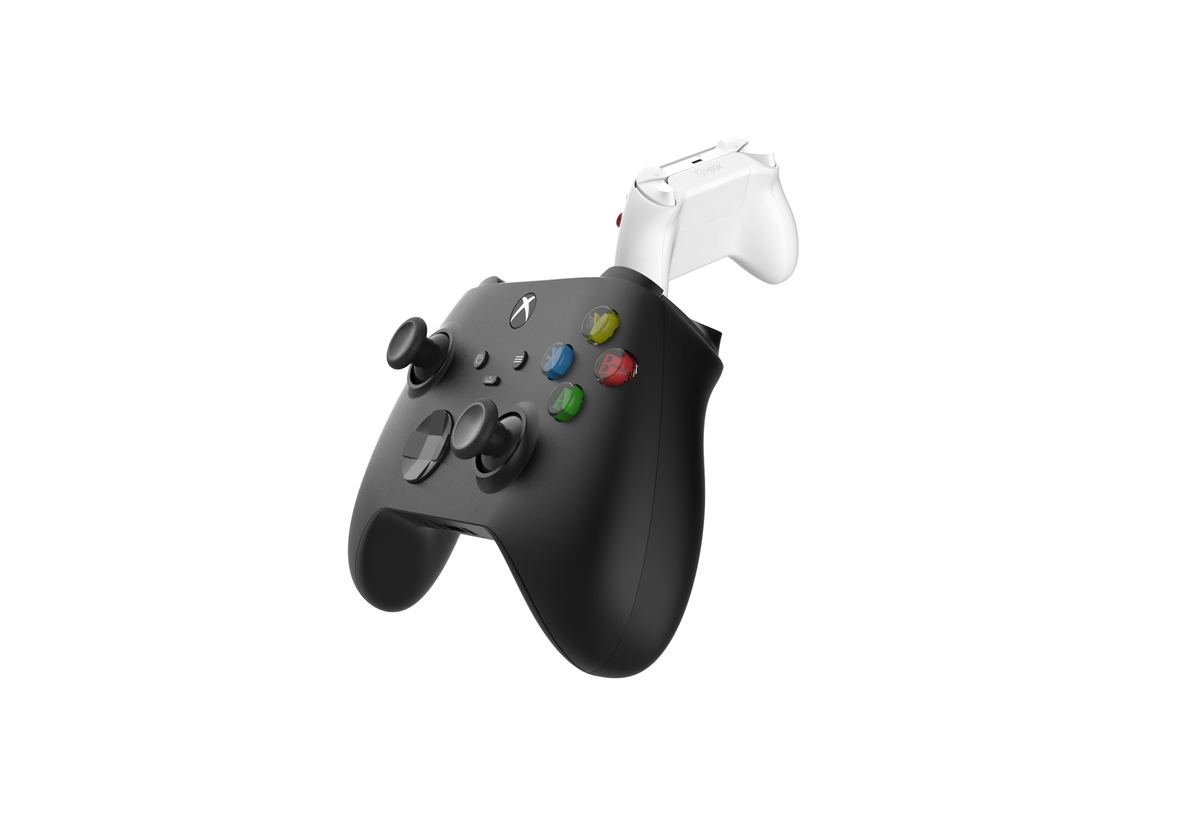 Xbox controller CAD model, assembled and exploded halves